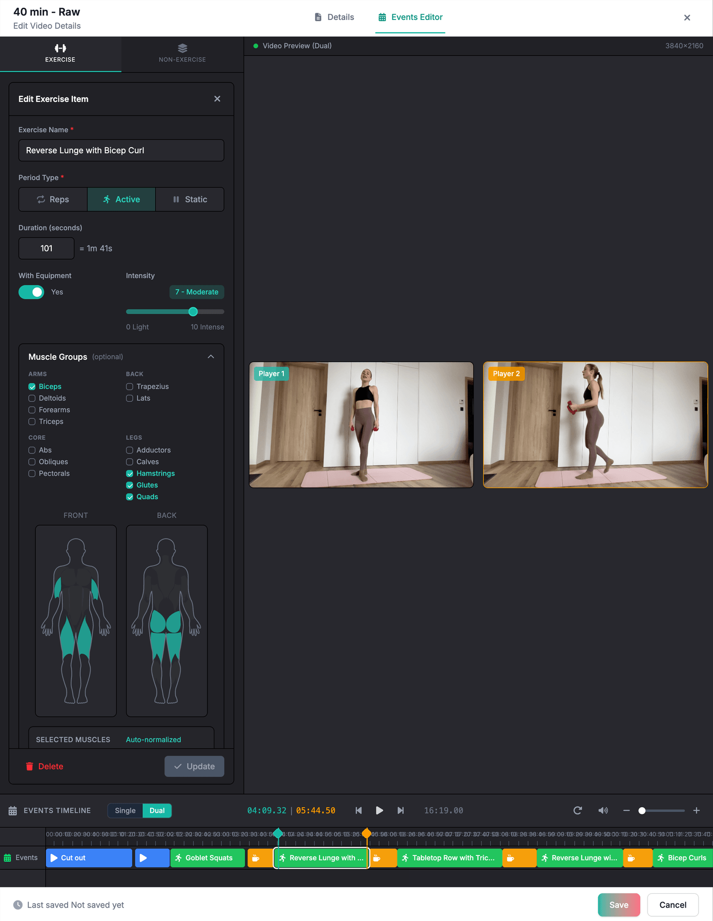 Events Editor: compare source and edit side-by-side